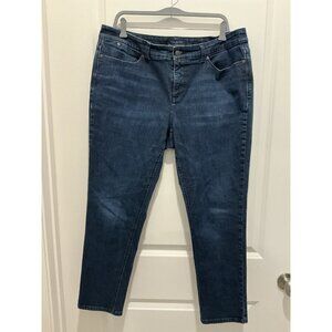 Talbots Jeans 14W Simply Flattering 5 Pocket Ankle Jean Dark Wash